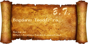 Bogdanu Teodóra névjegykártya